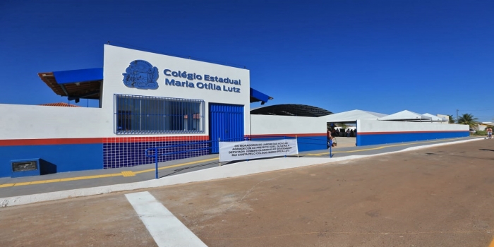 Fotos da estrutura do Colégio Estadual Maria Orília Lutz, em Luís Eduardo Magalhães